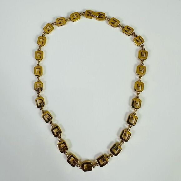 Givenchy Vintage G Logo Link Gold Tone Necklace 15” - Picture 1 of 4